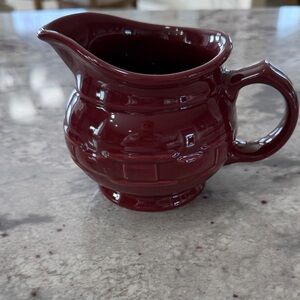 Longaberger Burgundy Ceramic creamer